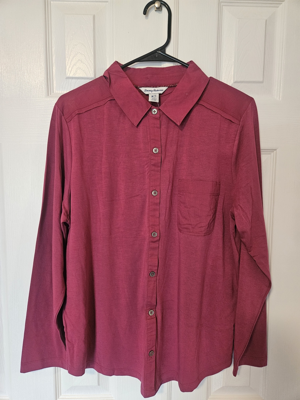NWT Tommy Bahama Jersey Button Down In Berry